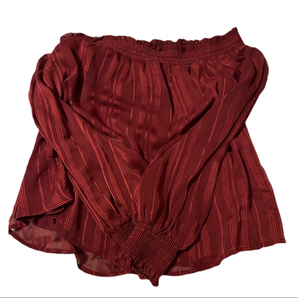 Maroon off the shoulder top